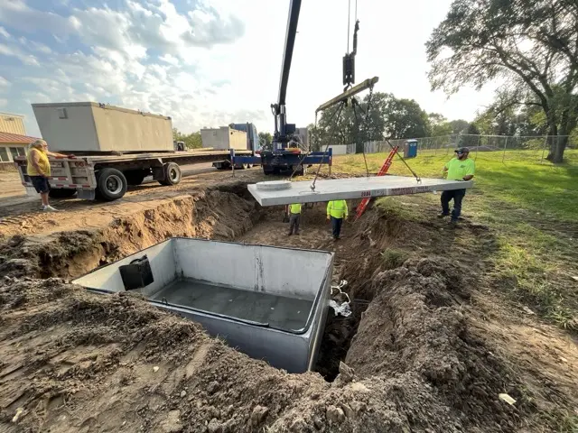 Sewer Line Replacement Sauk Rapids MN Sewer line replacement project in Sauk Rapids MN with excavation and underground sewer infrastructure installation.